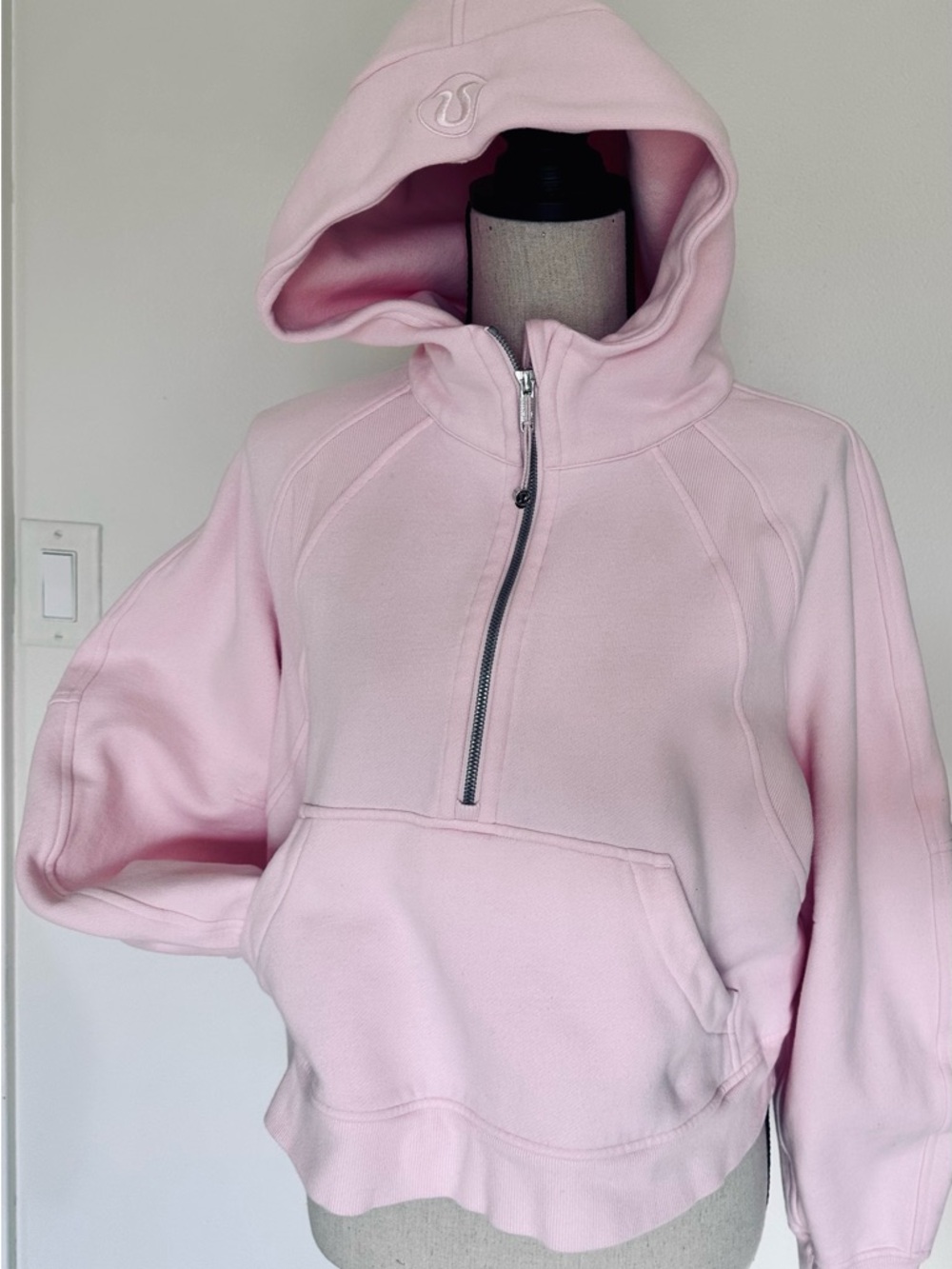 Lululemon Oversized Half-Zip Hoodie in Porcelain Pink, Size XS/SM
